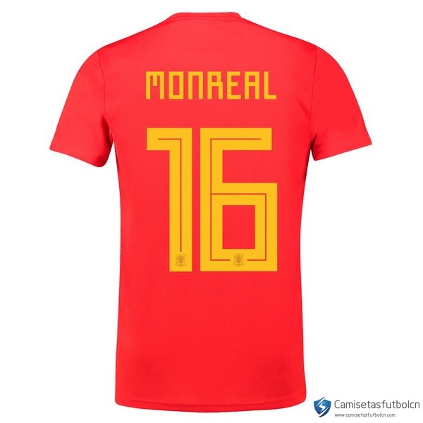 Camiseta Seleccion España Primera equipo Monreal 2018 Rojo